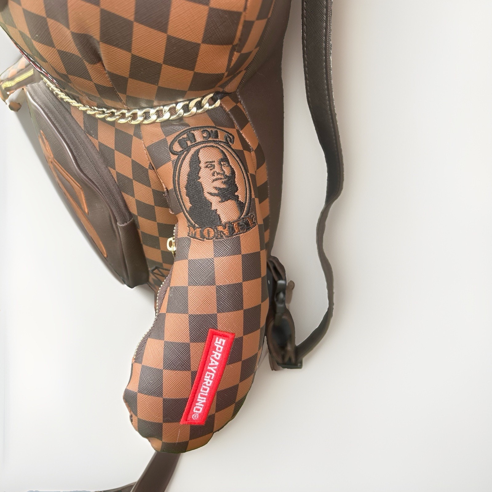 Sprayground Money Bear Backpack Limited Edition Rare Discontinued Nwt Checkered — image 6 of 7